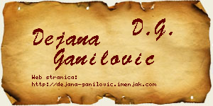 Dejana Ganilović vizit kartica